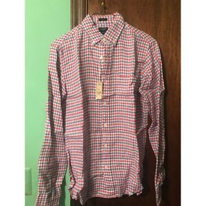 J Crew Linen Slim Fit Button Down‎ Shirt Size Small New Retail $74